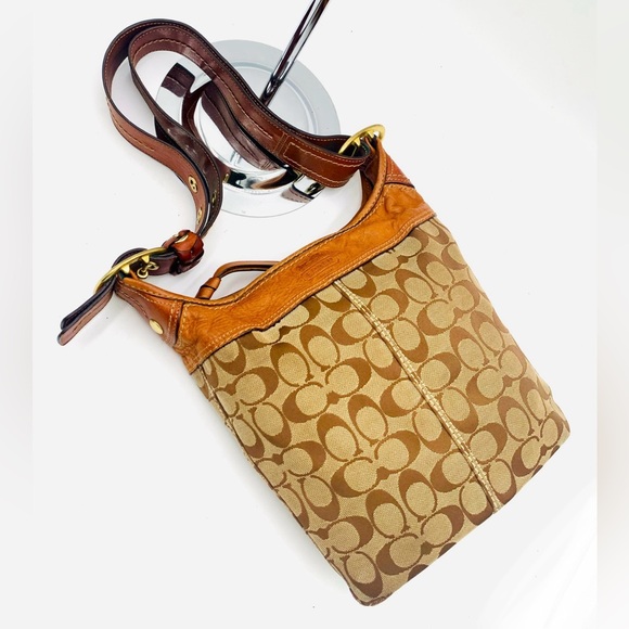 COACH✨Slim Bleecker Signature Cognac Brown Leather Satchel - Picture 2 of 16